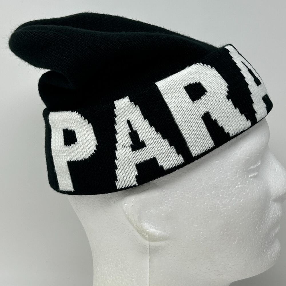 Parasuco Jeans Beanie Winter Hat Toque Streetwear Flip Cuffed Black Acrylic - Picture 7 of 9